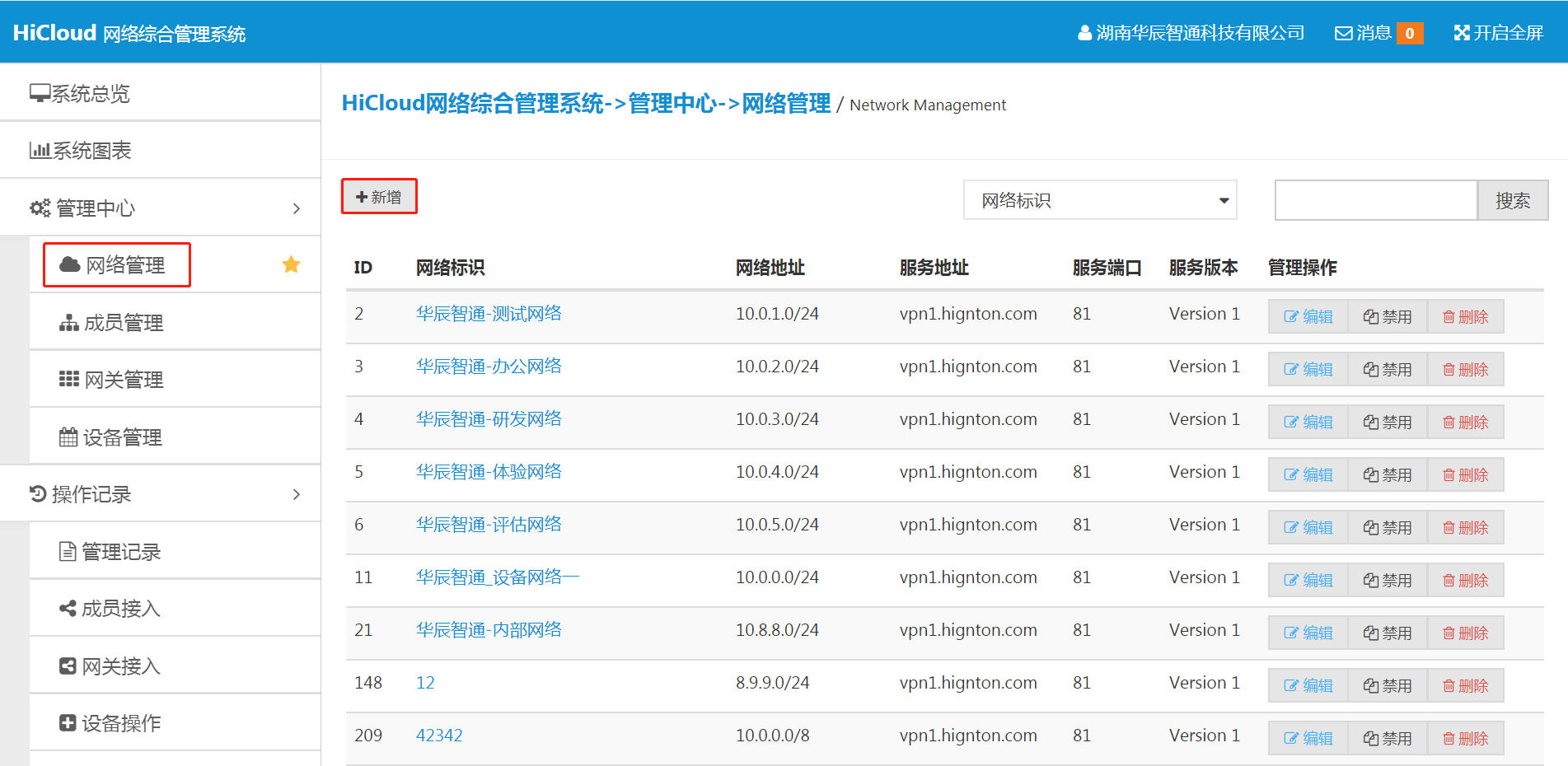 网关网络管理